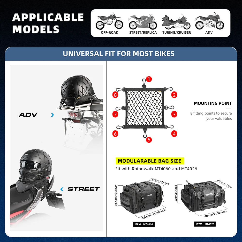 Rhinowalk Motorcycle Elastic Net Bag